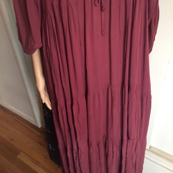 Young Fabulous Broke Maroon Size Small Boho Dress - Picture 7 of 13